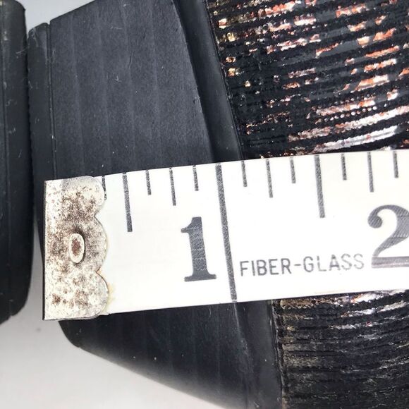 Remonte Black Leather Metallic Irridescent Heel Low Heel Zipper Ankle Boots - Picture 15 of 16